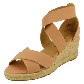 Ladies Savannah Elasticated Strap Wedge Heeled Sandals F2R300