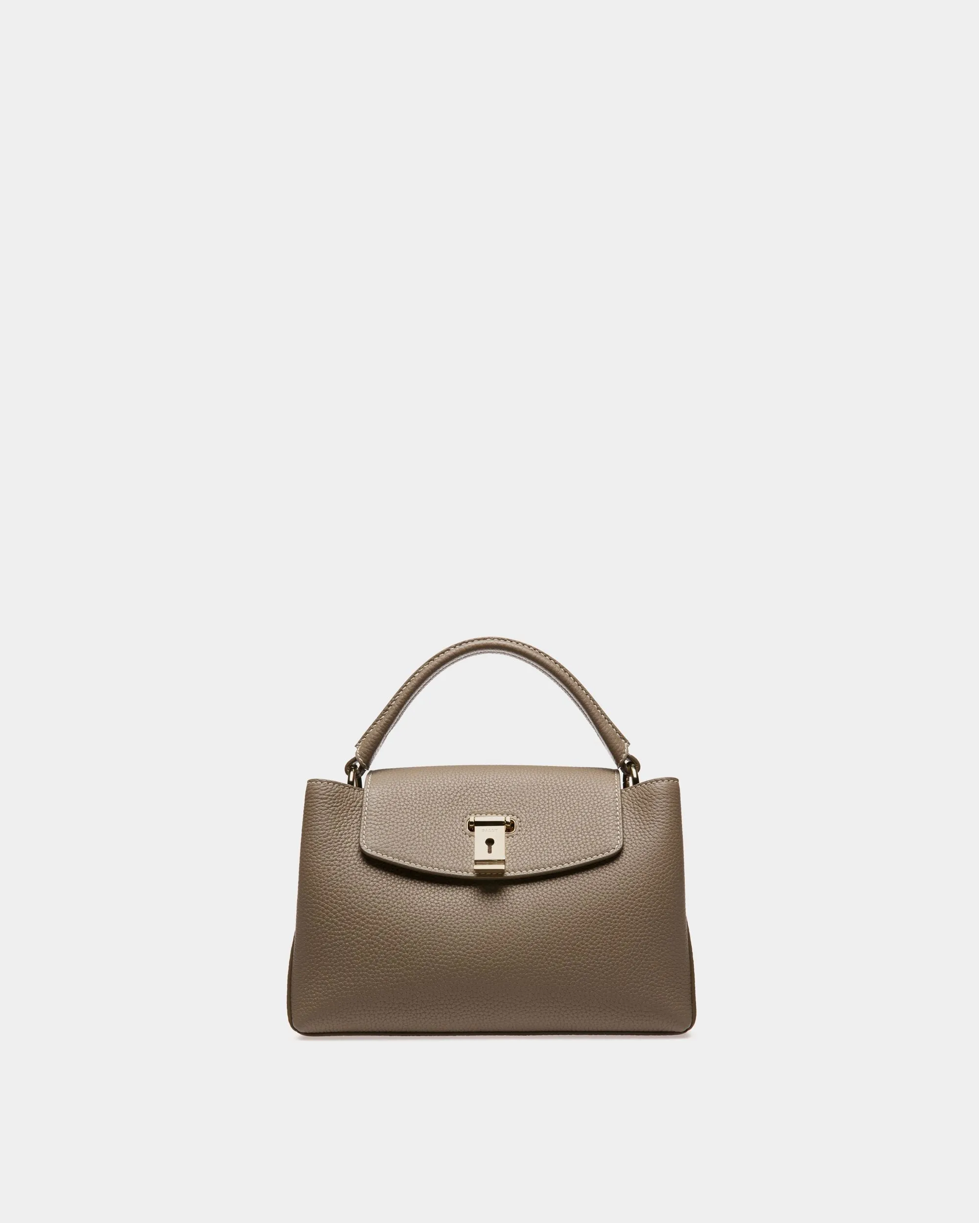 Layka Leather Top Handle Bag In Light Brown