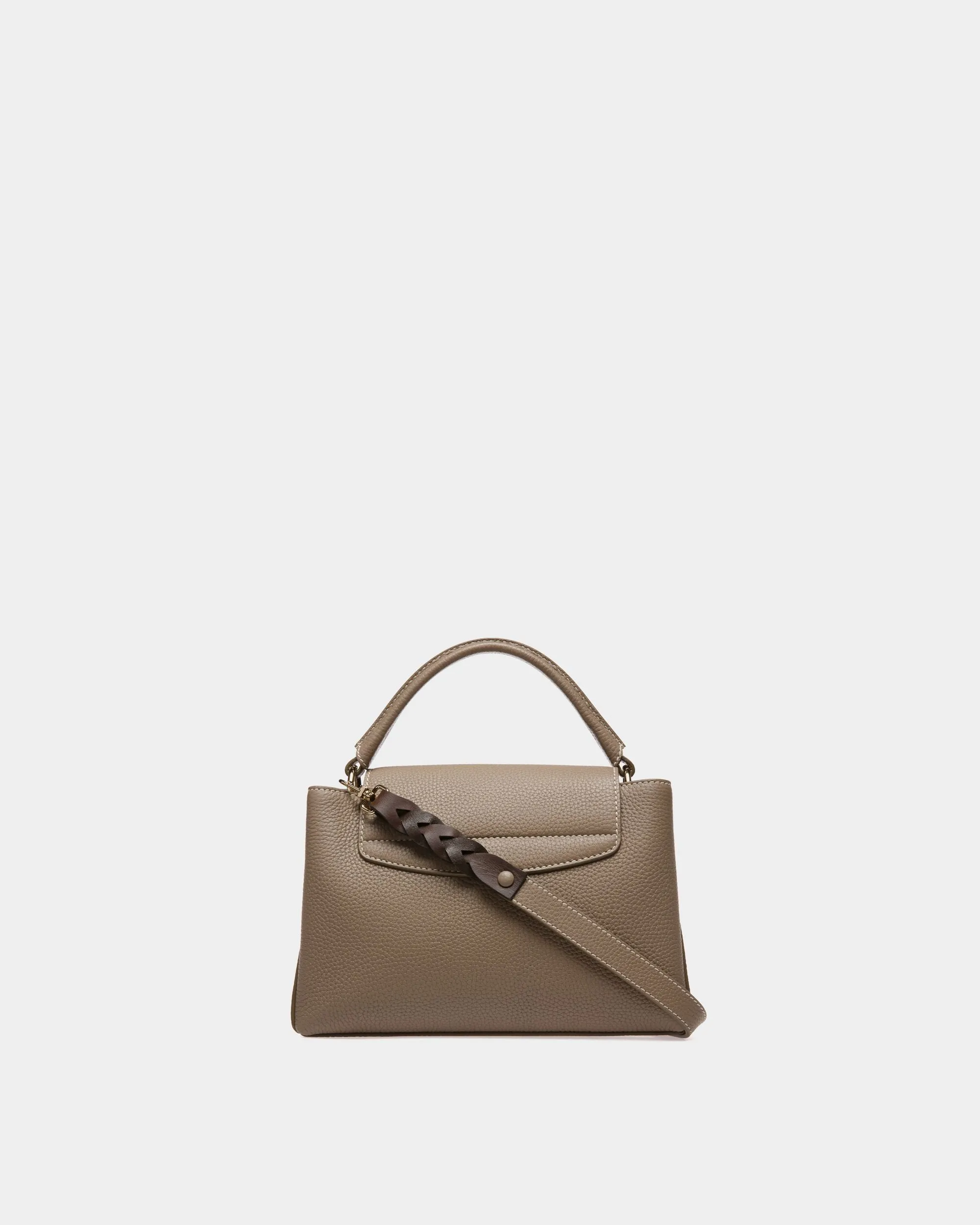 Layka Leather Top Handle Bag In Light Brown