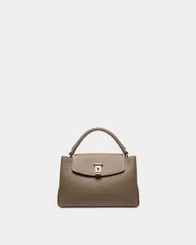 Layka Leather Top Handle Bag In Light Brown