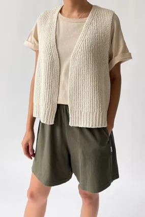 Le Bon Shoppe Granny Cotton Sweater Vest - Naturel: M/L