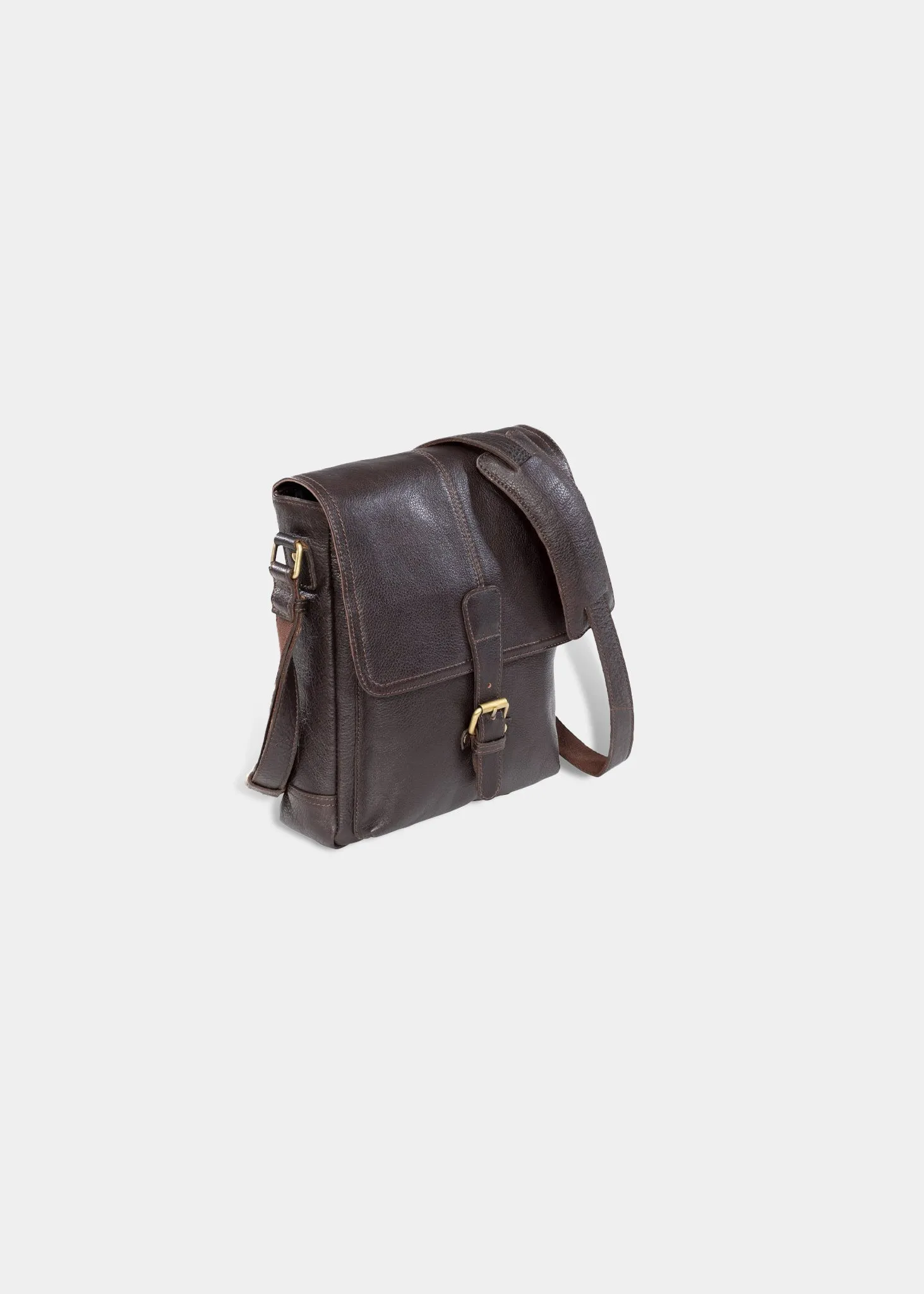 Leather Ladies Over The Shoulder Brown Bag - Alan Paine UK