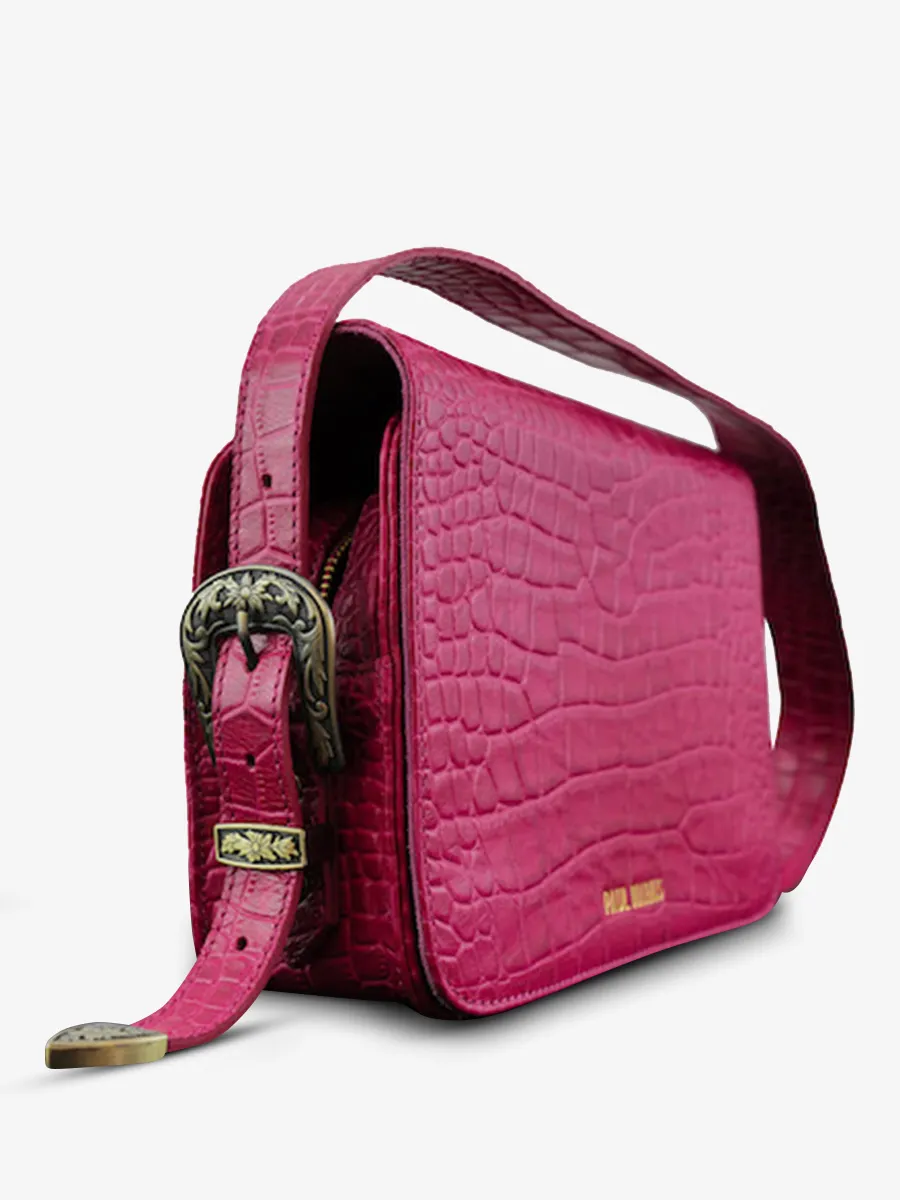 leather shoulder bag for woman Pink - LeBaguette Alligator Cocktail Tourmaline | PAUL MARIUS