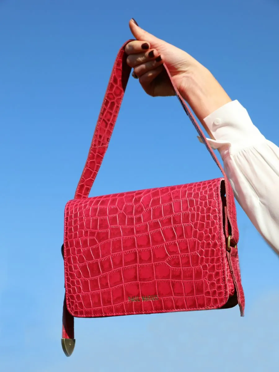 leather shoulder bag for woman Pink - LeBaguette Alligator Cocktail Tourmaline | PAUL MARIUS