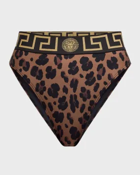 Leopard Greca Border Bikini Bottoms