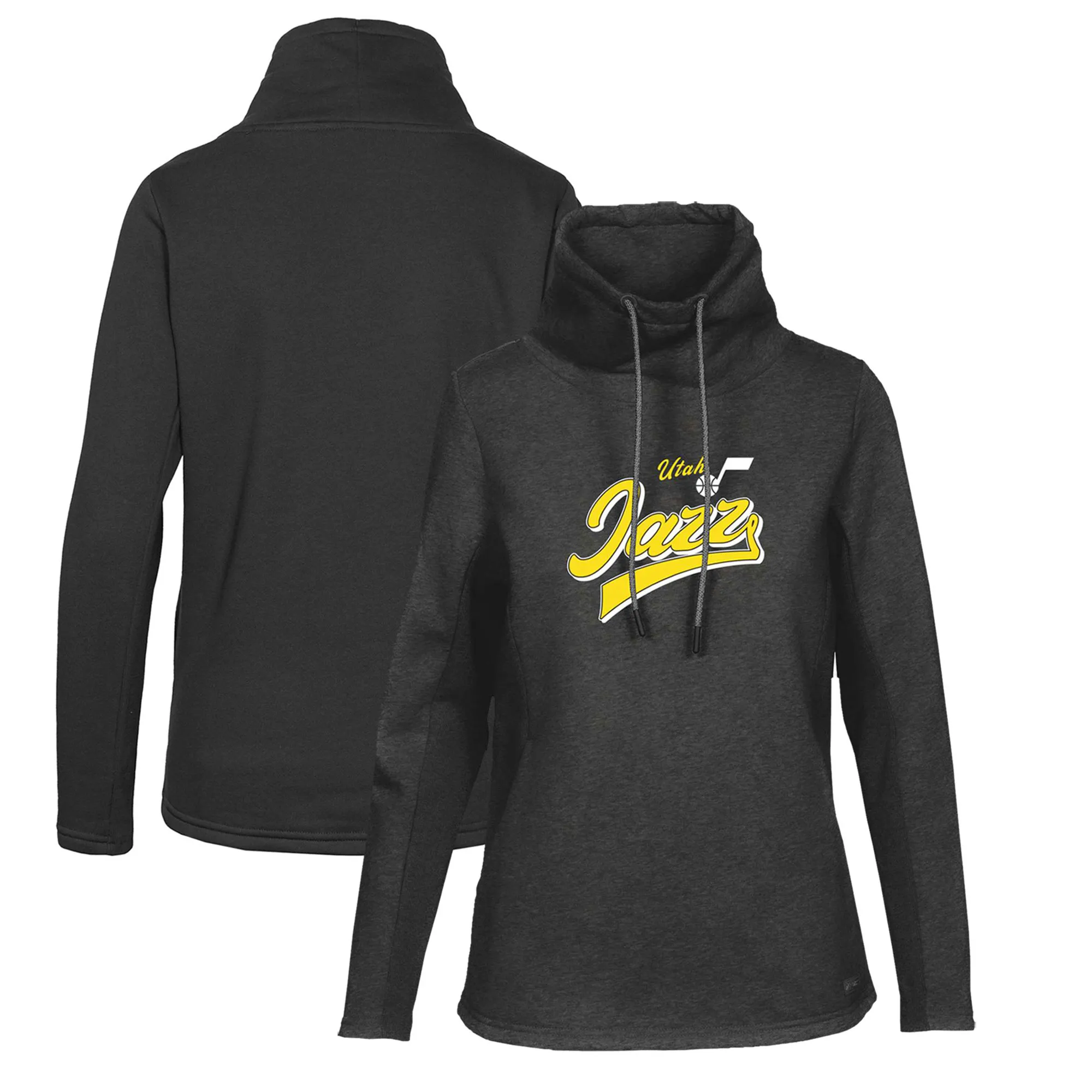 Levelwear Utah Jazz Women's Black Loop Retro Pullover Hoodie