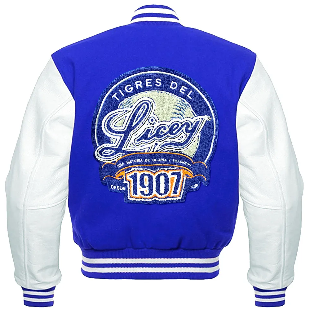 LIDOM Tigres del Licey 1907 Leather Sleeve Varsity Jacket - Frank's Sports Shop