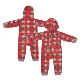 Lids Infant Colosseum  Red Wisconsin Badgers Full-Zip Plaid Hoodie Long Sleeve Jumper