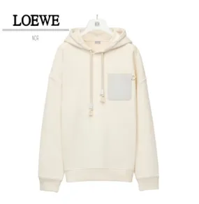 LOEWE  |Anagram leather patch hoodie in cotton