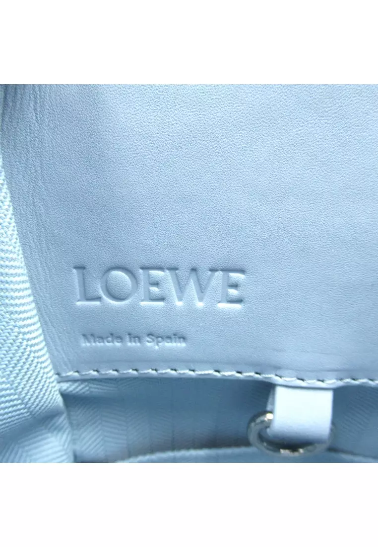 LOEWE Pre-loved LOEWE hammock Bag Compact Shoulder Bag Leather Satin Calf Blue Dusty Blue