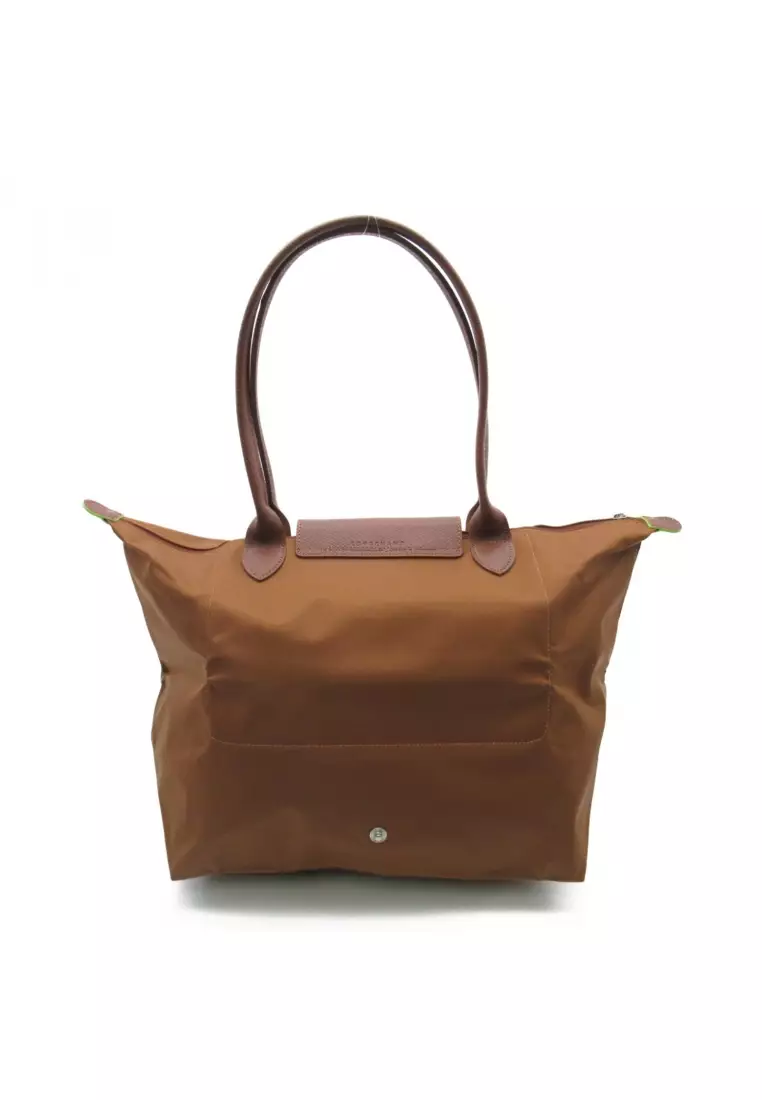 Longchamp Pre-loved LONGCHAMP Le Preage green L Shoulder bag Shoulder bag others Recycled Polyamide Canvas Brown Cognac