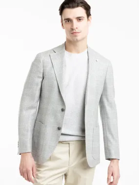 Luigi Bianchi Grey Silk-Wool Prince of Wales Sport Jacket