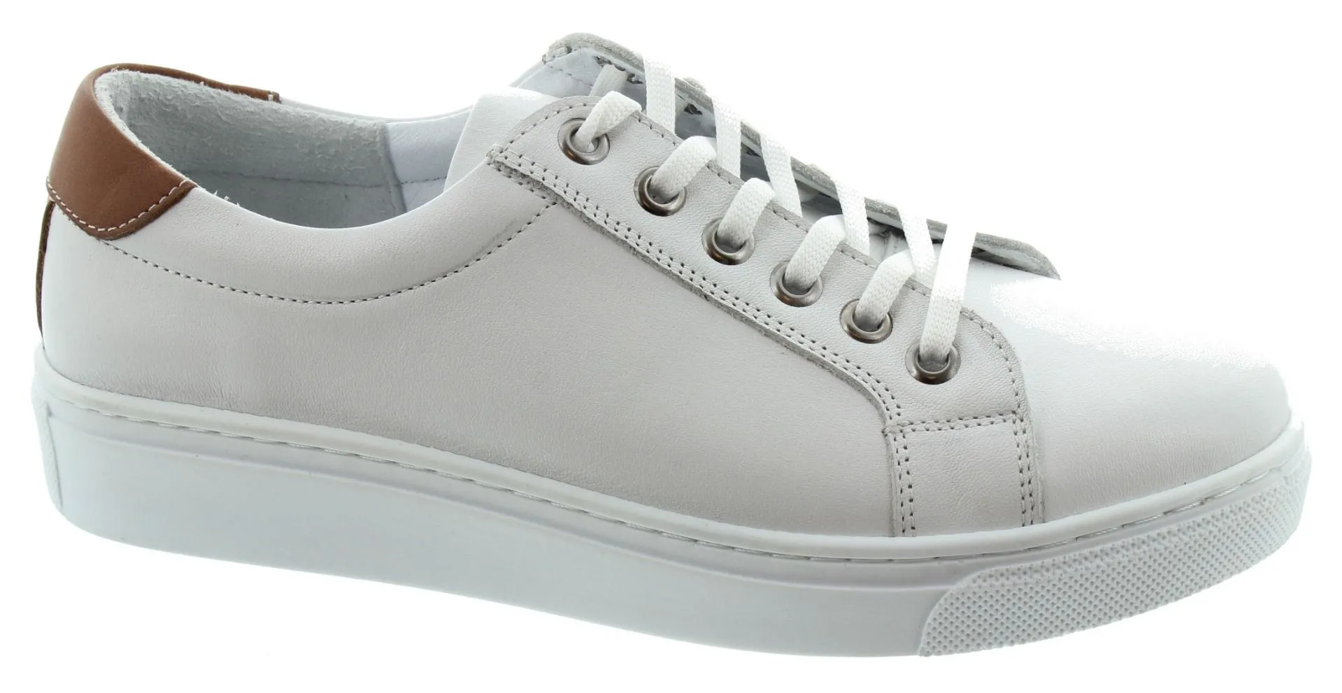 LUNAR Ladies Zamora Lace Trainers In White