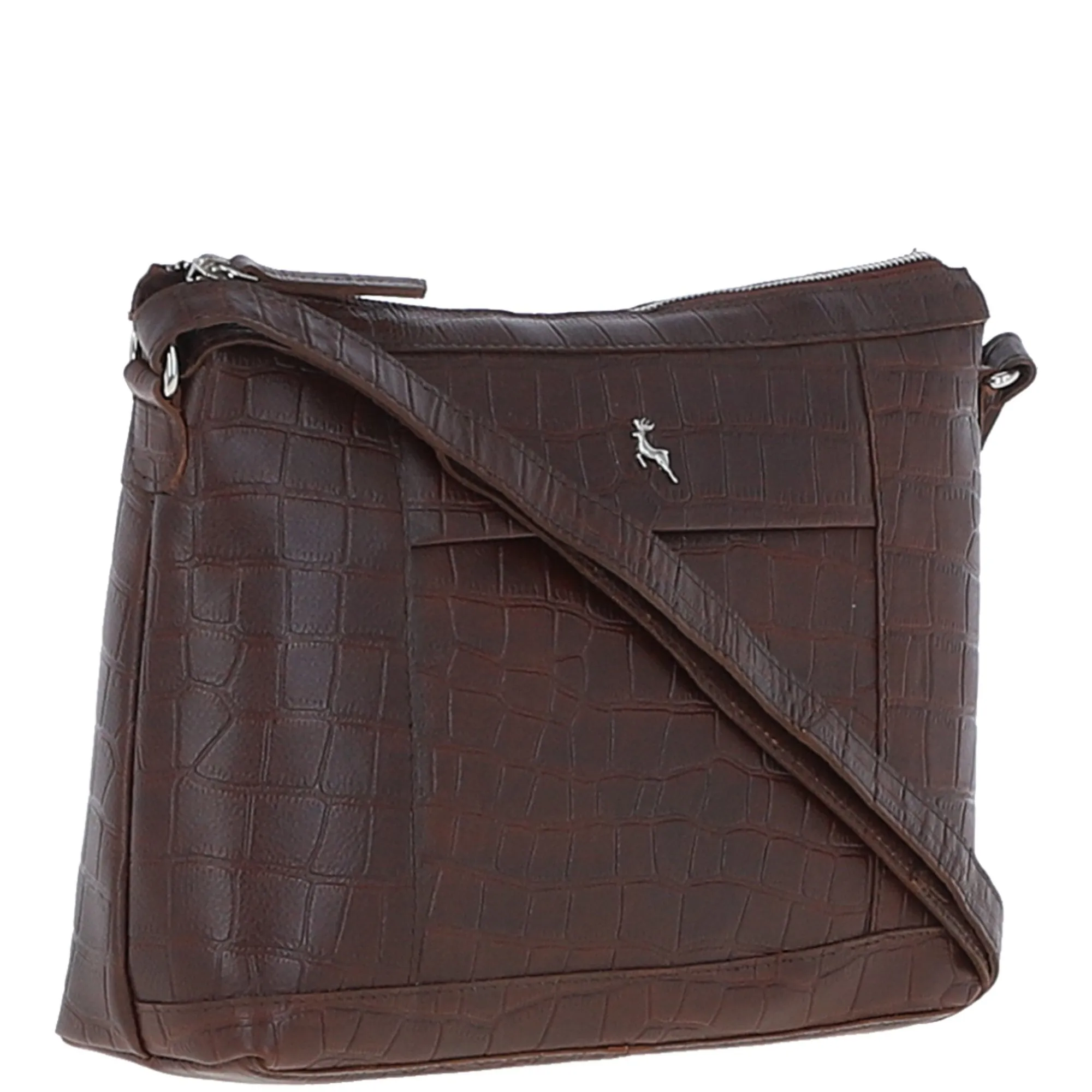 Luxury Croc Print Leather Shoulder Bag Brandy/croc: MC1