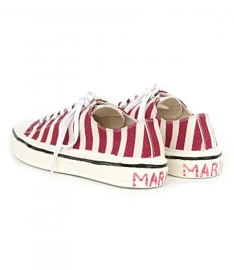 MARNIGOOEY LOW-TOP SNEAKERS IN STRIPED CANVAS WITH MARNI GRAFFITI