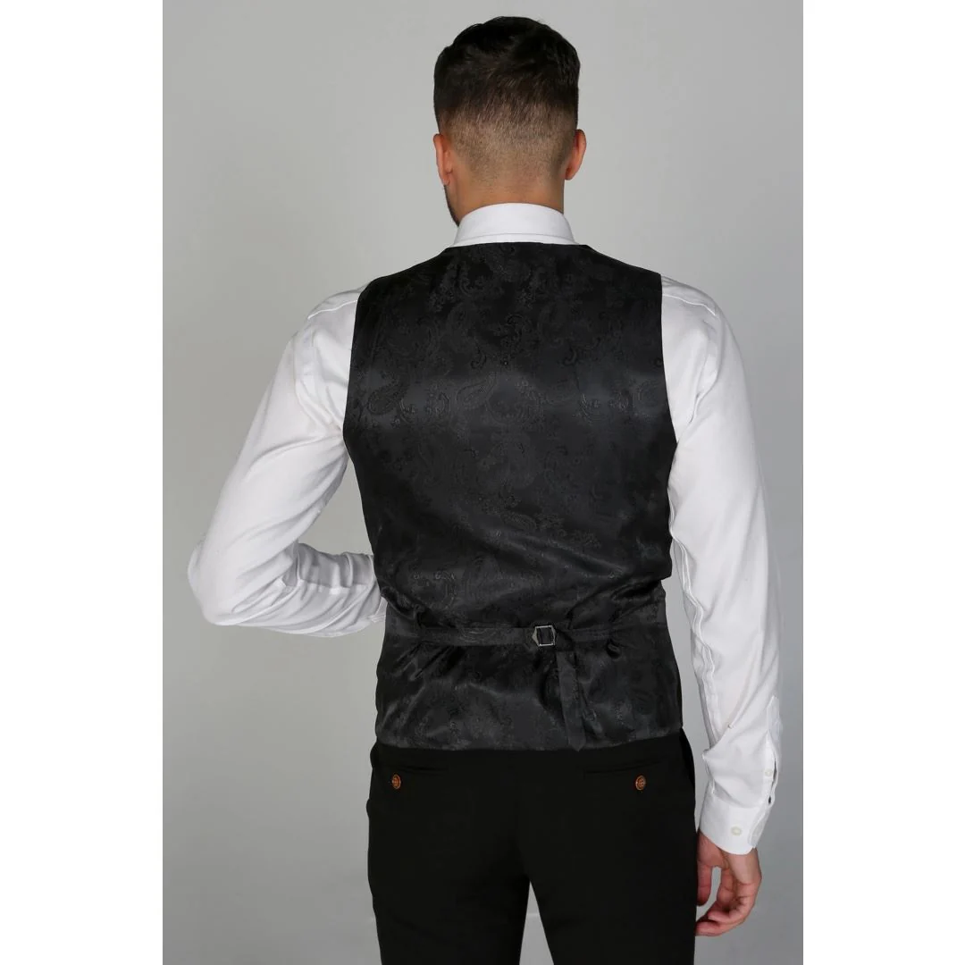 Mayfair- Men's Plain Black Waistcoat