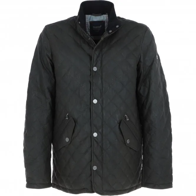 Men's Quilted Leather Jacket Olive: M-14