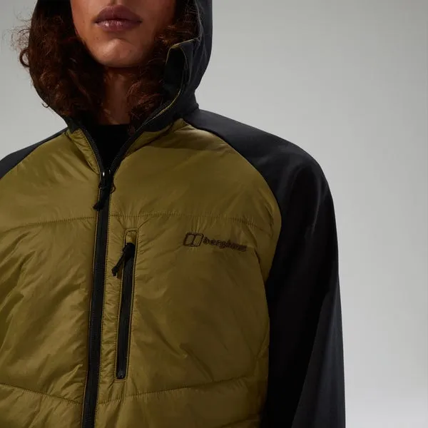 Men's Trawden Hybrid Hooded Jacket - Green/Black