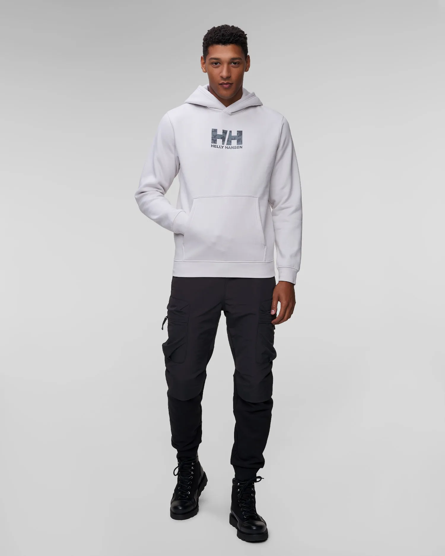 Men's white Helly Hansen Cotton Fleece Graphic Hoodie 54158-823