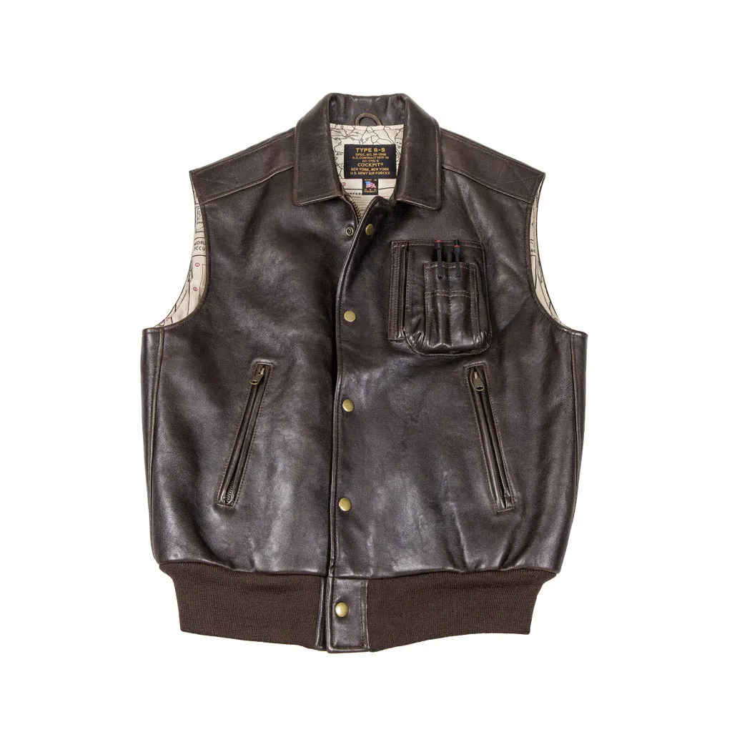 Men's Stearman Leather Vest - Vintage Lambskin | Cockpit USA