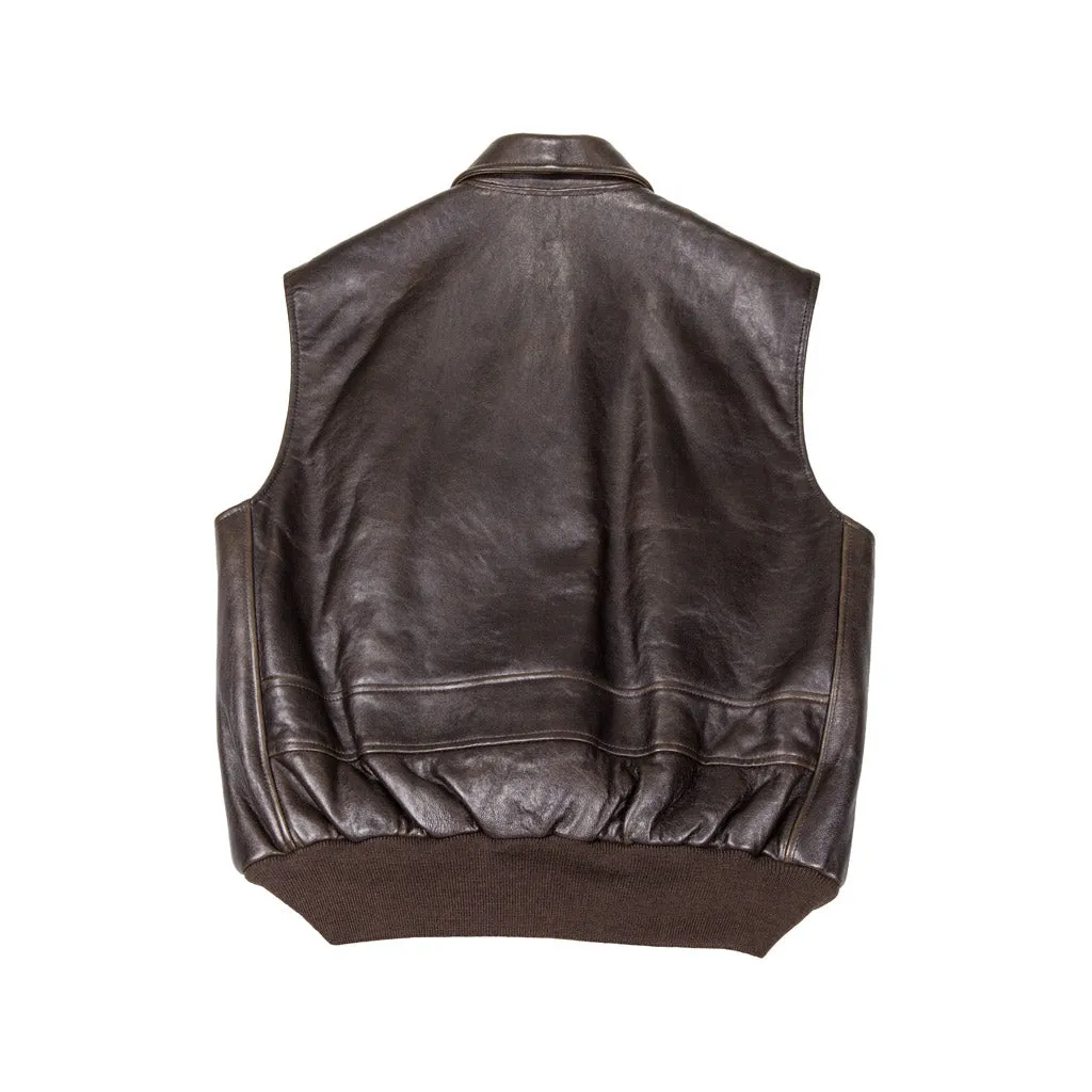 Men's Stearman Leather Vest - Vintage Lambskin | Cockpit USA