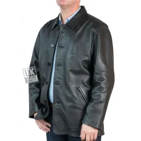 Mens Black Cow Hide Leather Jacket - Hip Length- Kirkwood | Free UK Delivery