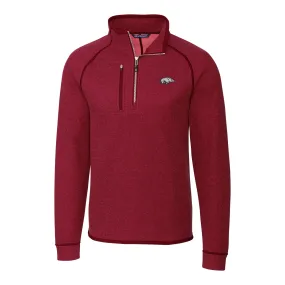 Men's Cutter & Buck Cardinal Arkansas Razorbacks Mainsail Half-Zip Pullover Jacket