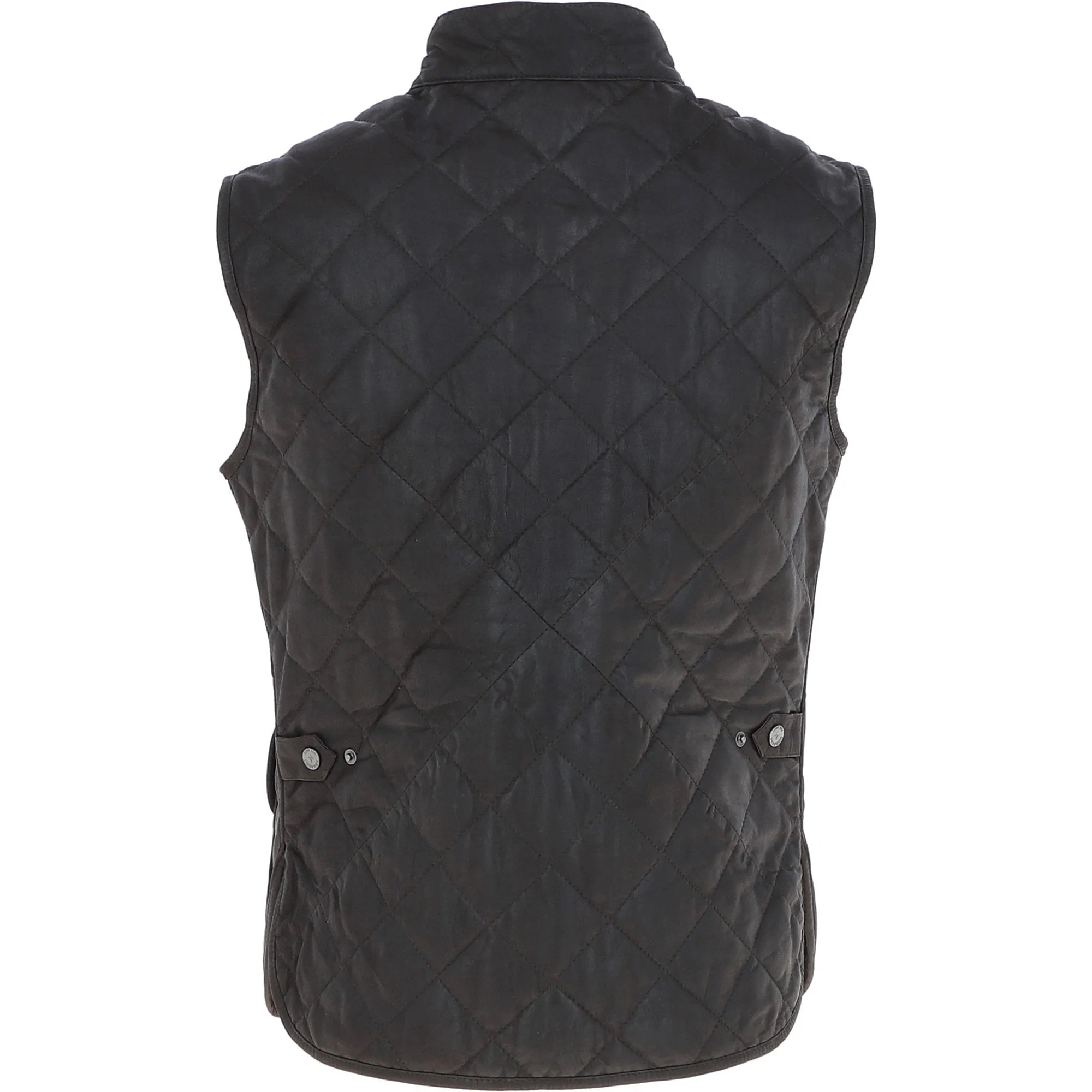 Mens Diamond Quilted Leather Gilet Brown : M-15 vest