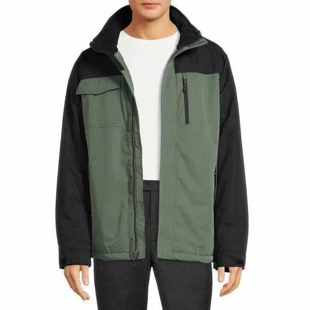 Men's green and black hooded Jacket