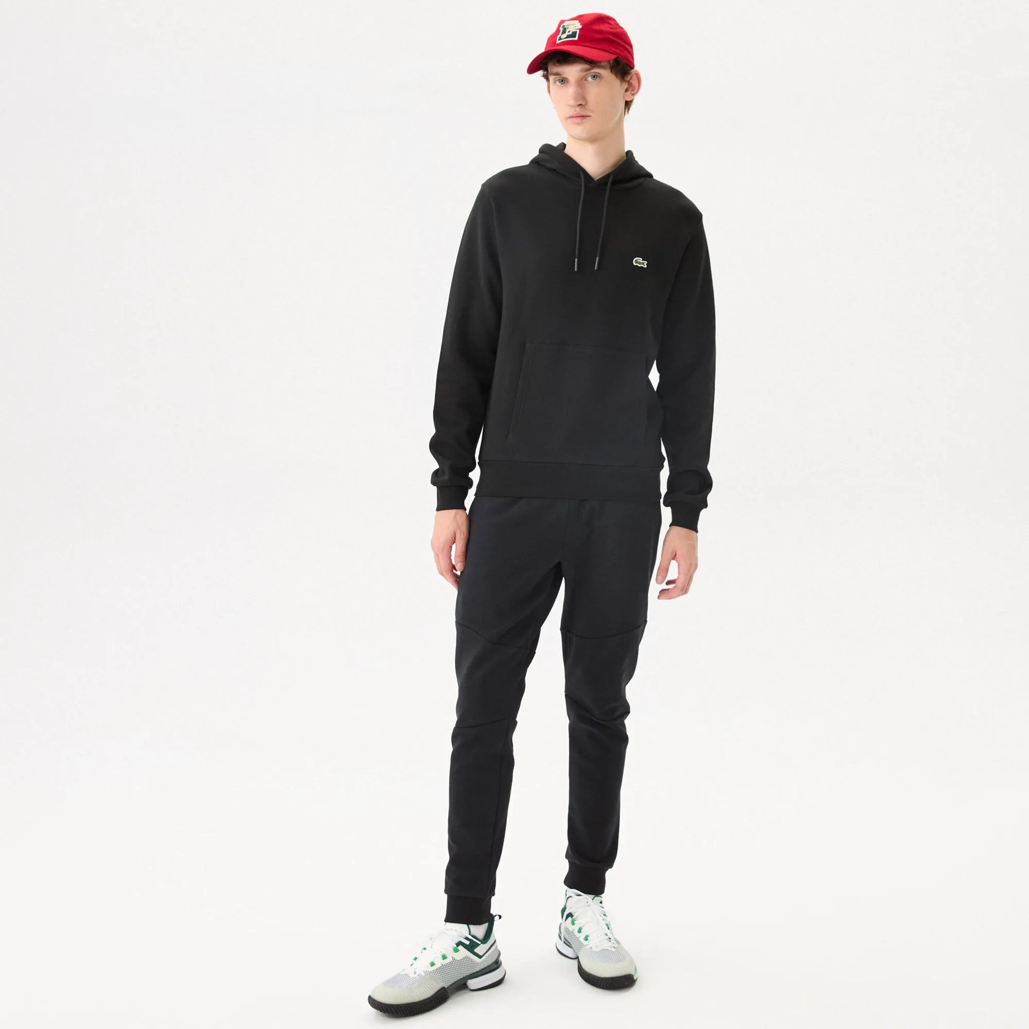 Men's Lacoste Organic Cotton Hooded Sweatshirt Black