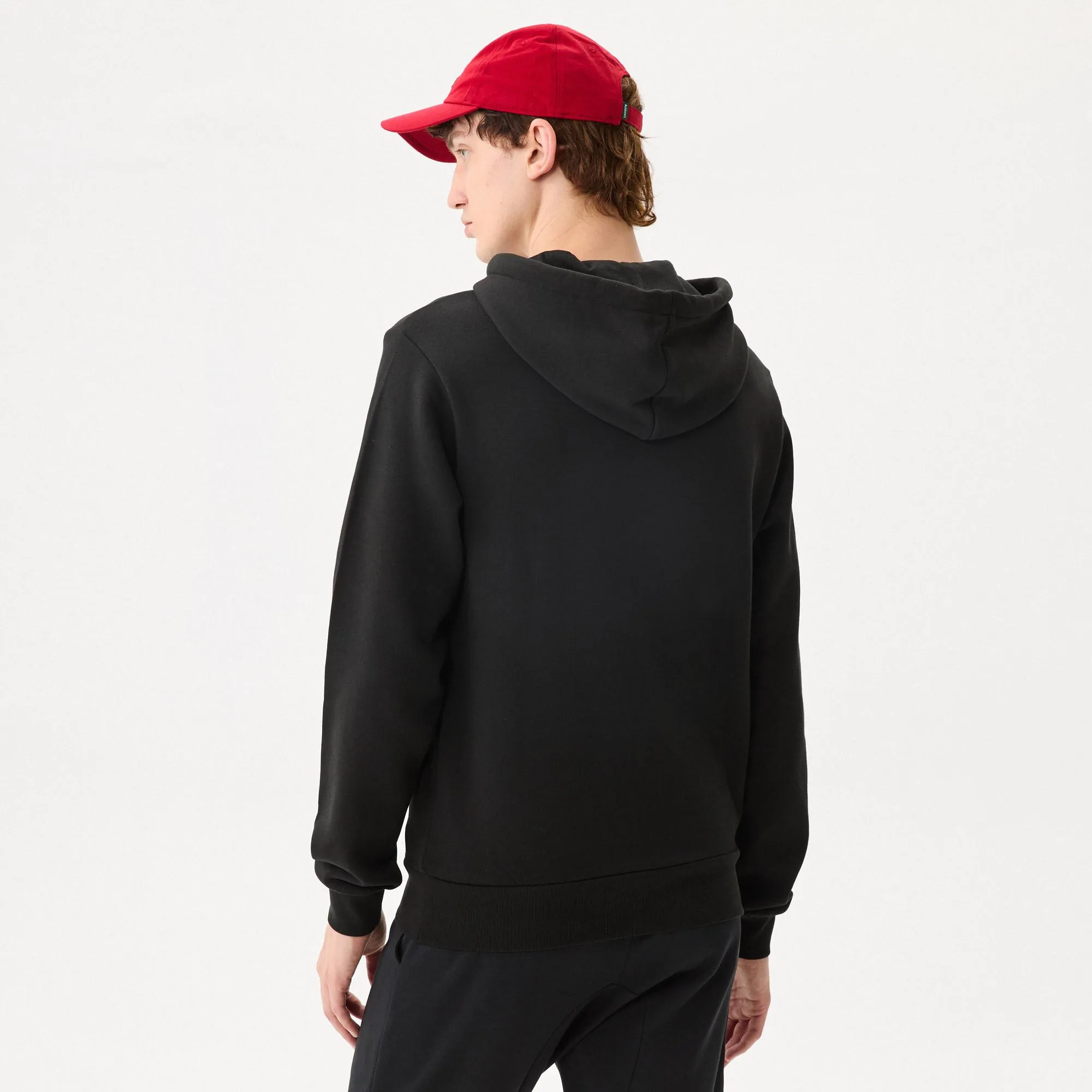 Men's Lacoste Organic Cotton Hooded Sweatshirt Black