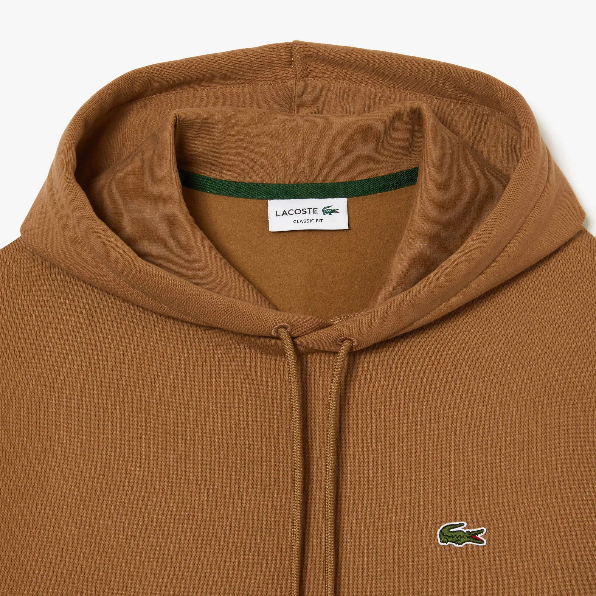 Men's Lacoste Organic Cotton Hooded Sweatshirt Brown