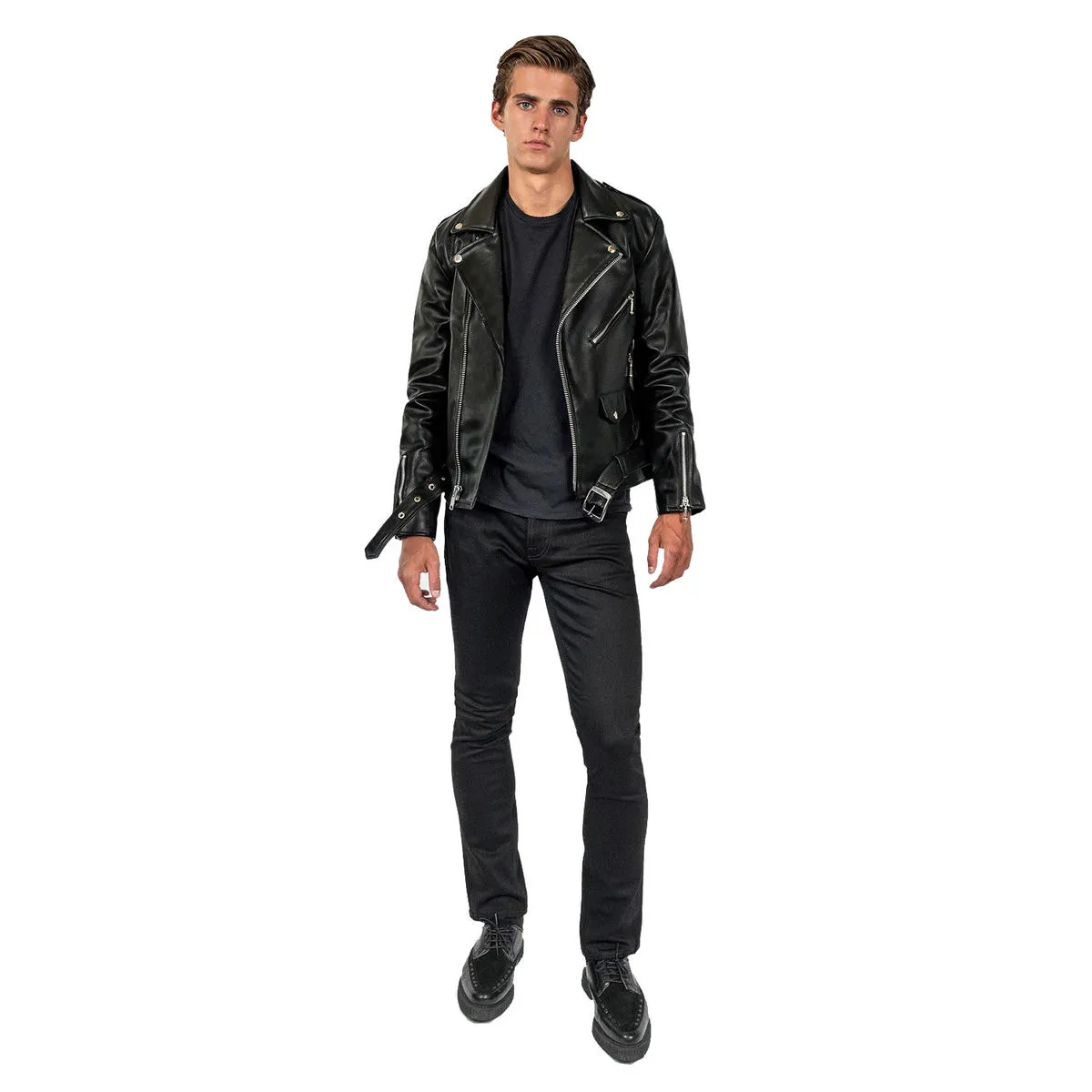 Men's leather jacket  STRAIGHT TO HELL - Vegan Commando II - 51  -  Metal-shop