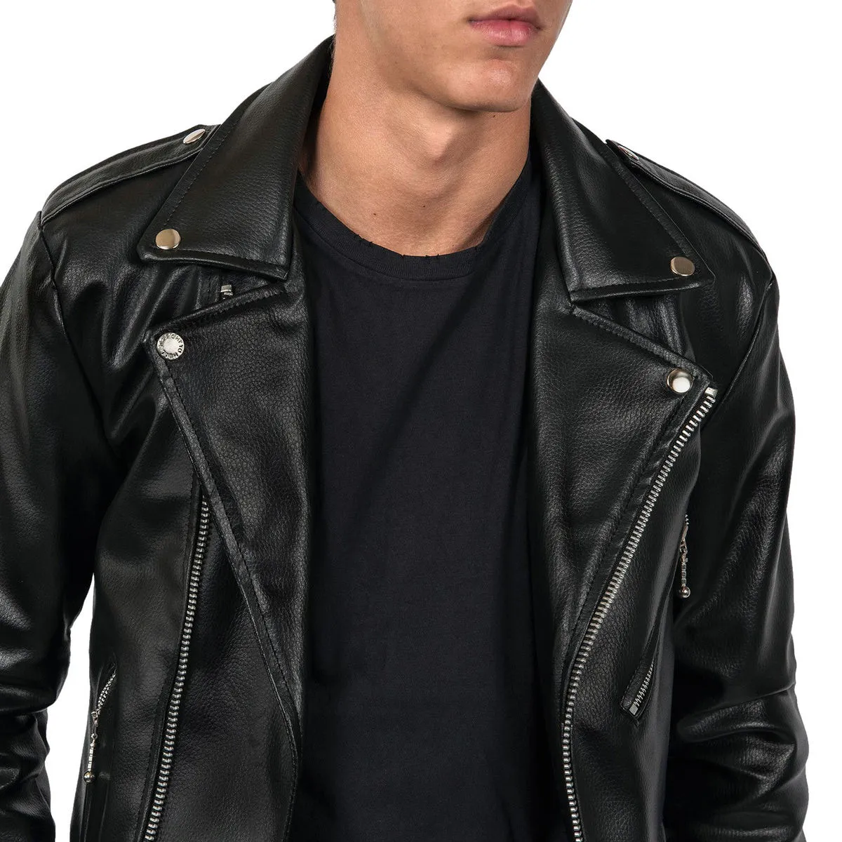 Men's leather jacket  STRAIGHT TO HELL - Vegan Commando II - 51  -  Metal-shop