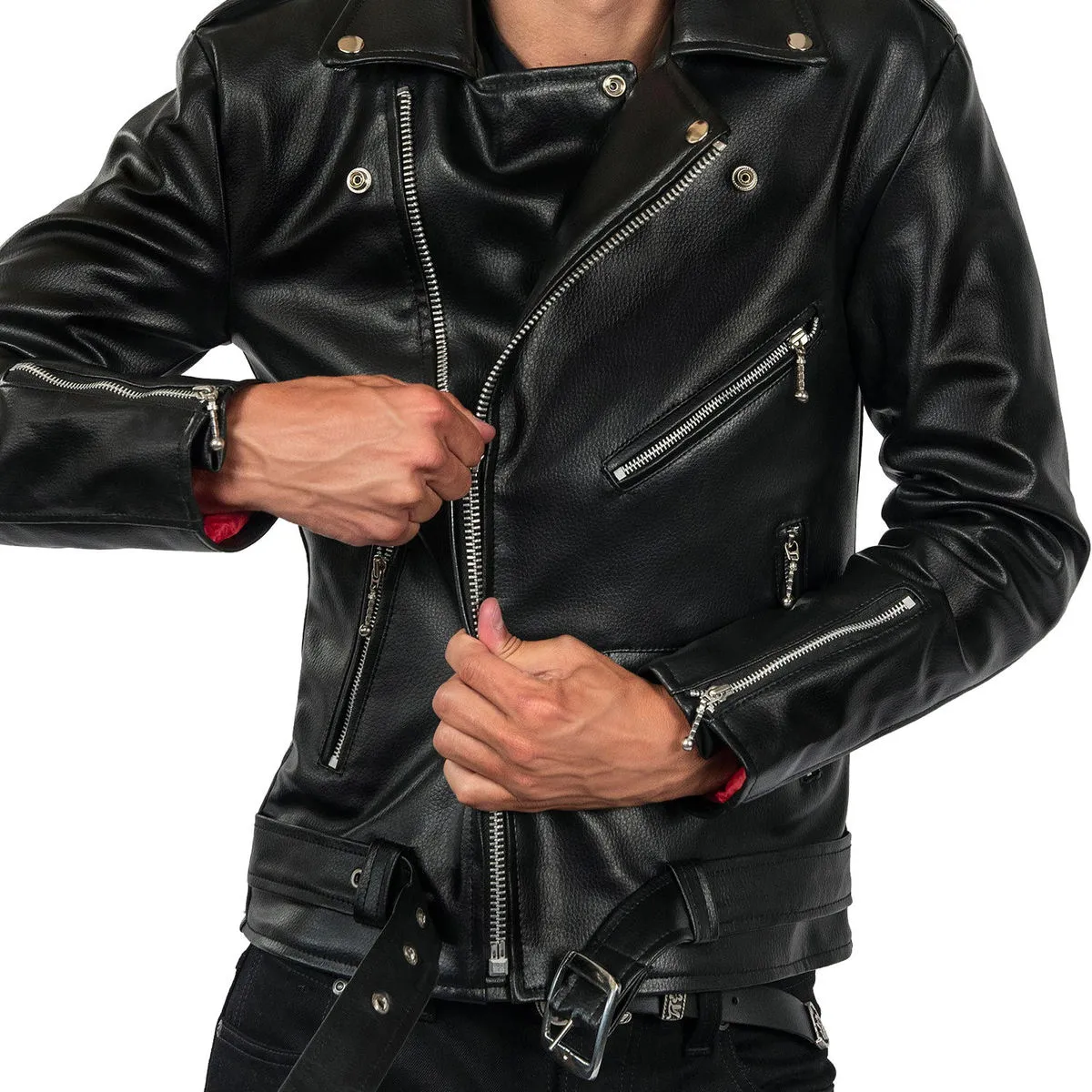 Men's leather jacket  STRAIGHT TO HELL - Vegan Commando II - 51  -  Metal-shop