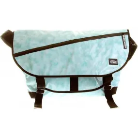 Mens Unisex Aqua Blue PVC Coated Canvas Shoulder Cyclist Fashion Bag