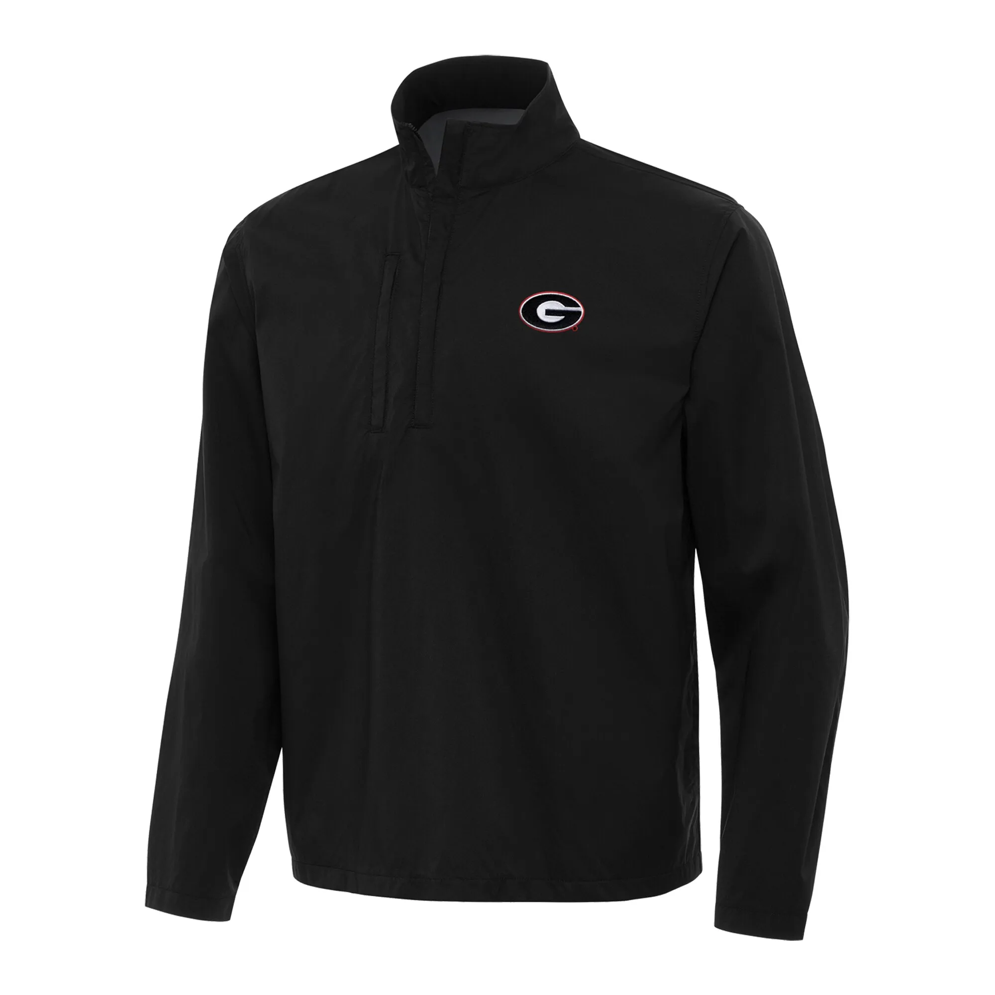 Men's Antigua Black Georgia Bulldogs Brisk Quarter-Zip Pullover Jacket