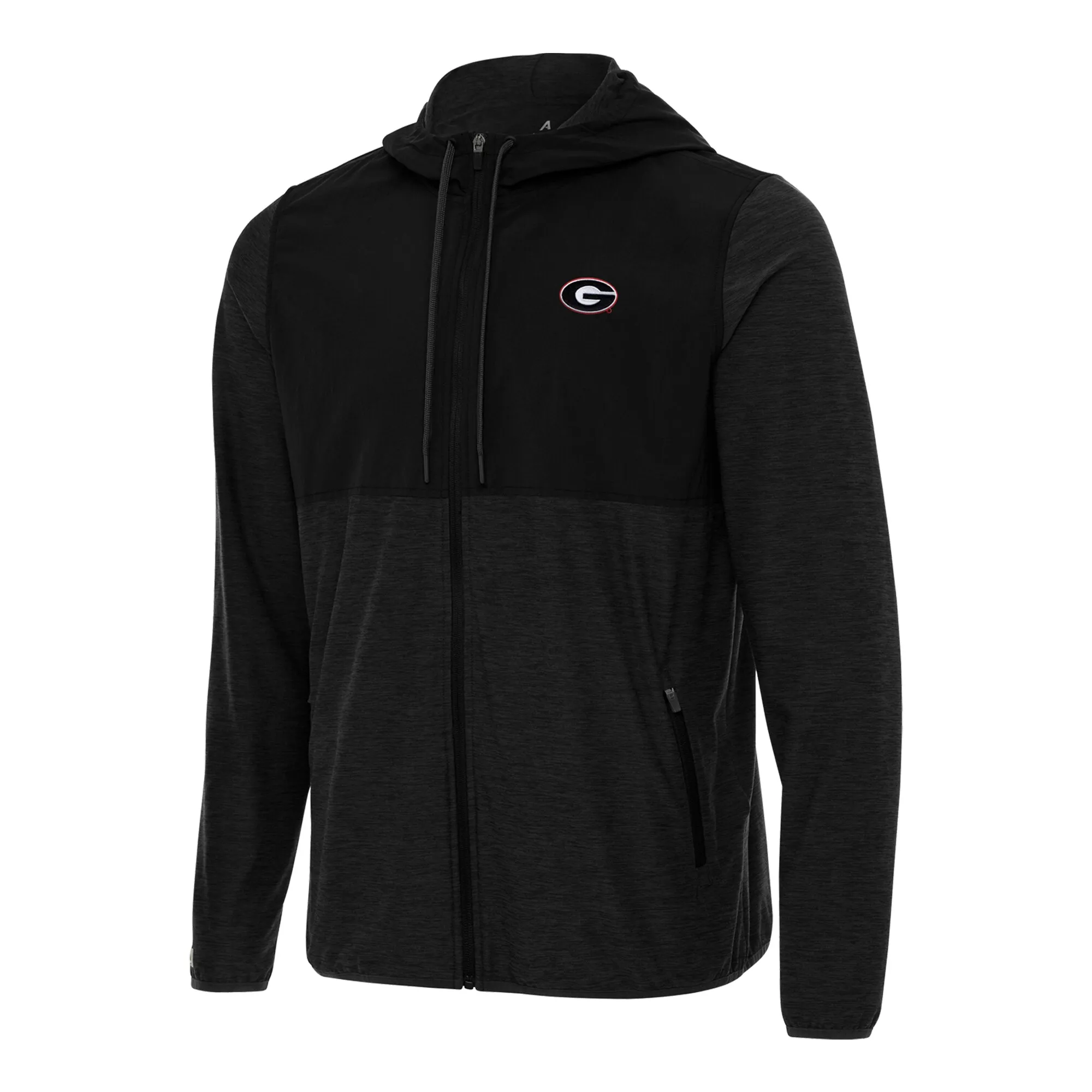 Men's Antigua Black Georgia Bulldogs Sway Full-Zip Hoodie Jacket