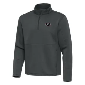 Men's Antigua Pewter Georgia Bulldogs Twist Quarter-Zip Pullover Jacket