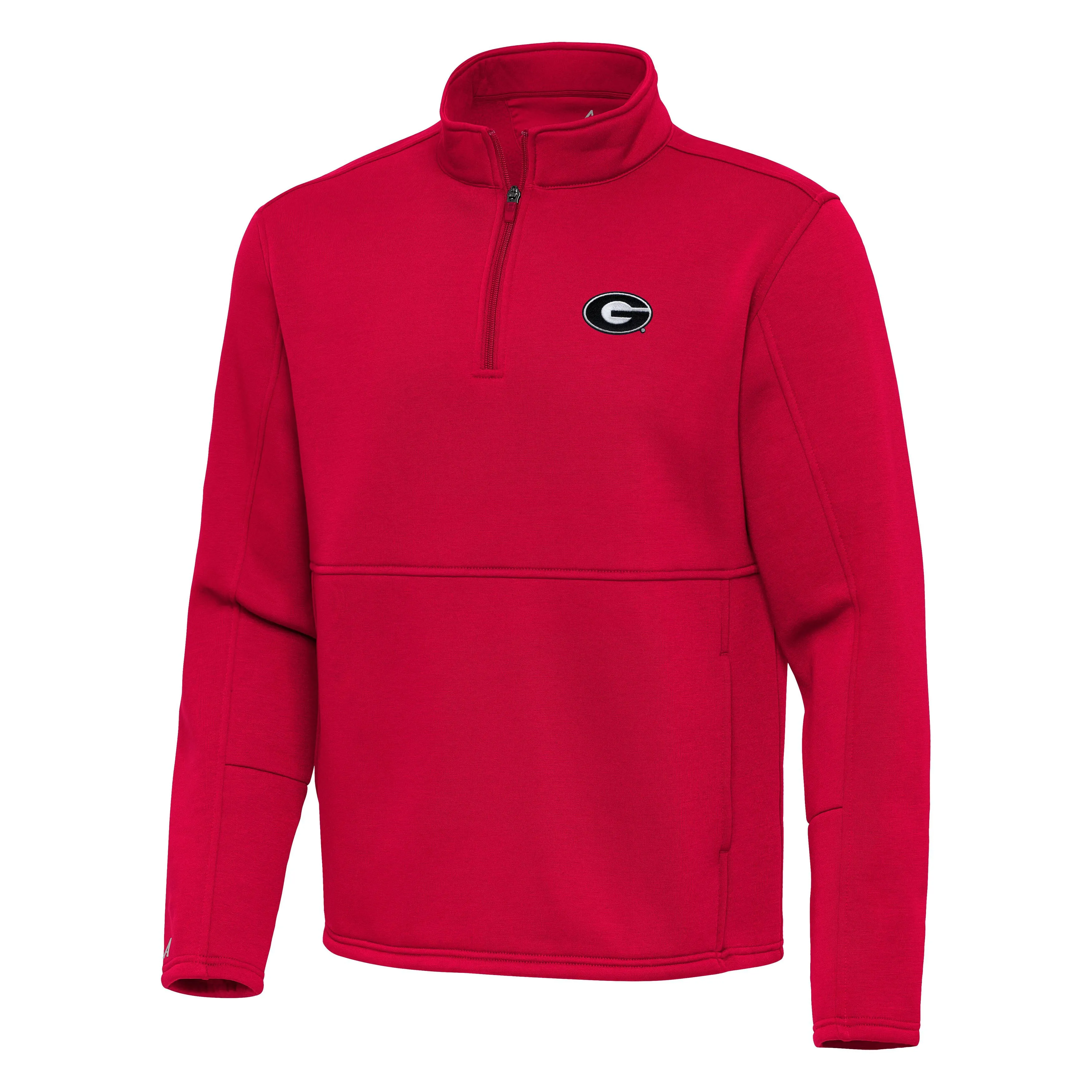 Men's Antigua Red Georgia Bulldogs Twist Quarter-Zip Pullover Jacket