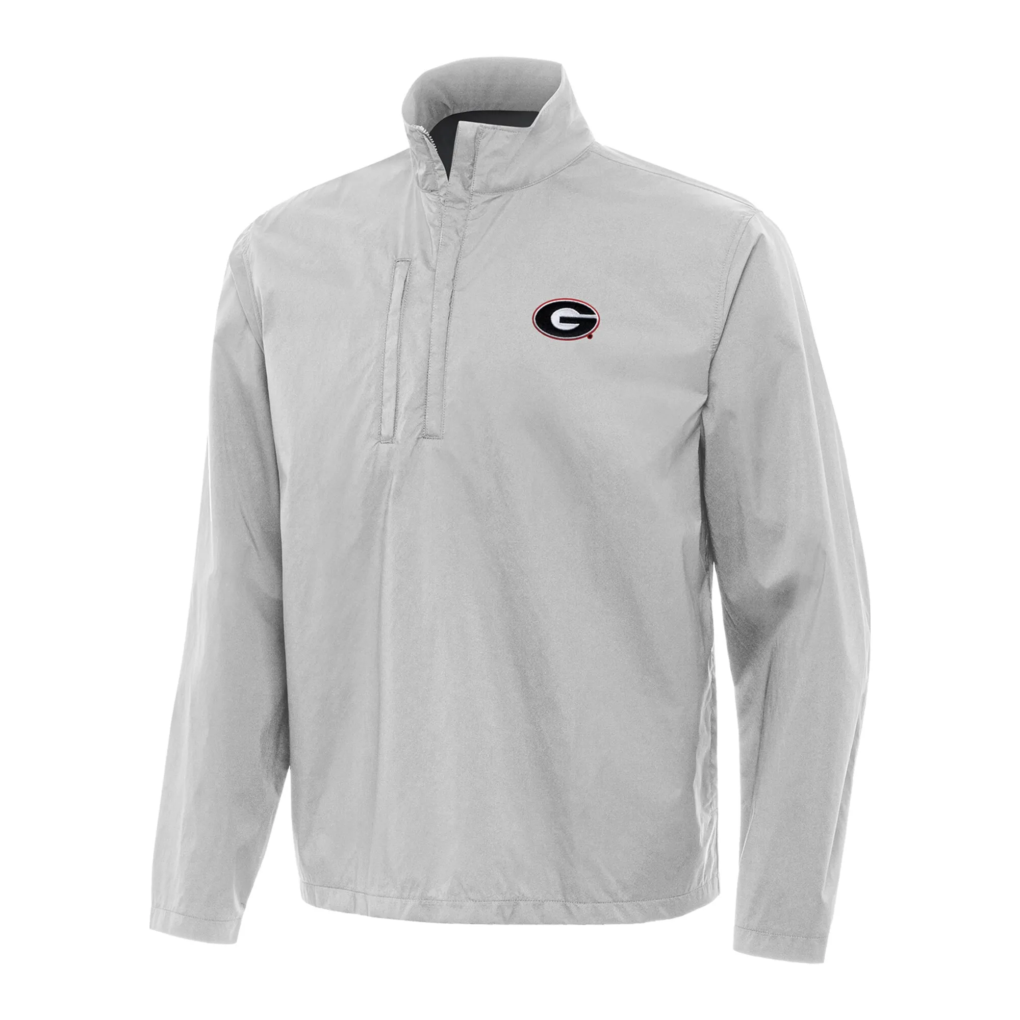 Men's Antigua Stone Georgia Bulldogs Brisk Quarter-Zip Pullover Jacket