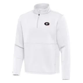 Men's Antigua White Georgia Bulldogs Twist Quarter-Zip Pullover Jacket