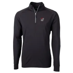 Men's Cutter & Buck Black Georgia Bulldogs Big & Tall Adapt Eco Knit Quarter-Zip Pullover Jacket