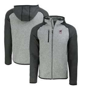 Men's Cutter & Buck Heather Gray Georgia Bulldogs Alumni Logo Mainsail Full-Zip Hooded Jacket