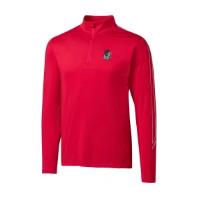 Men's Cutter & Buck Red Georgia Bulldogs DryTec Pennant Sport Half-Zip Pullover Jacket