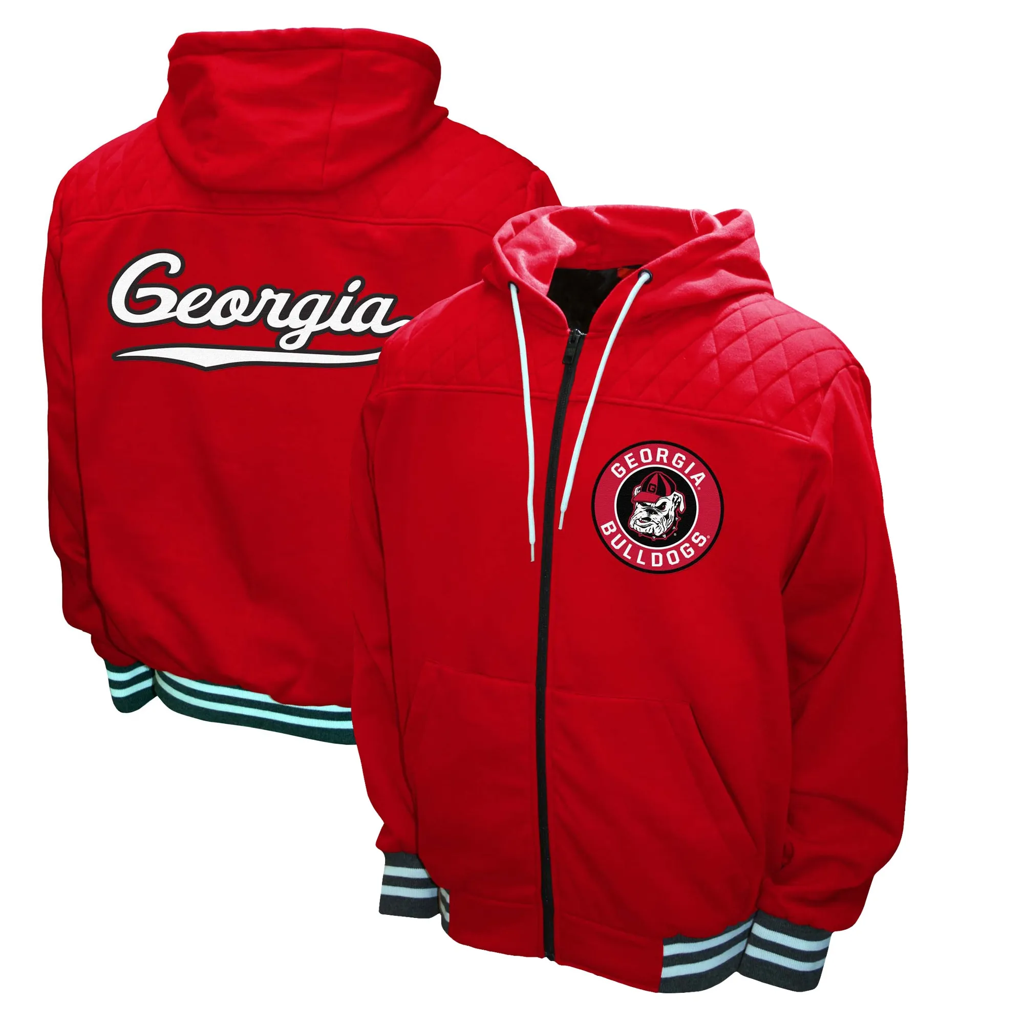 Men's Franchise Club Red Georgia Bulldogs Walk-On Full Zip Hoodie Jacket