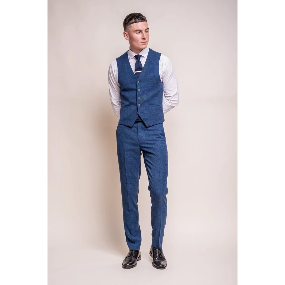 Miami - Men's Blue Wedding Waistcoat