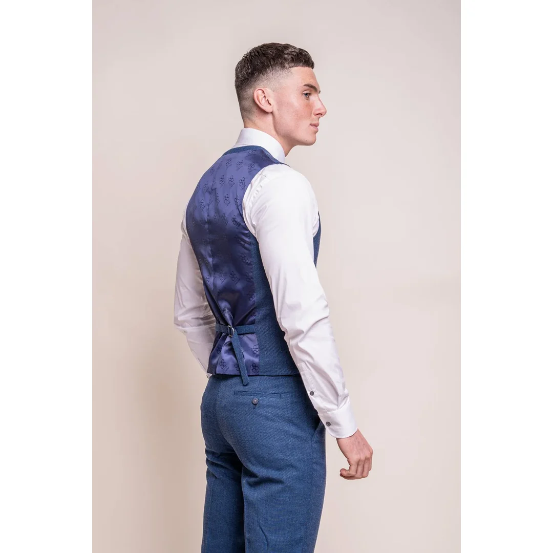 Miami - Men's Blue Wedding Waistcoat