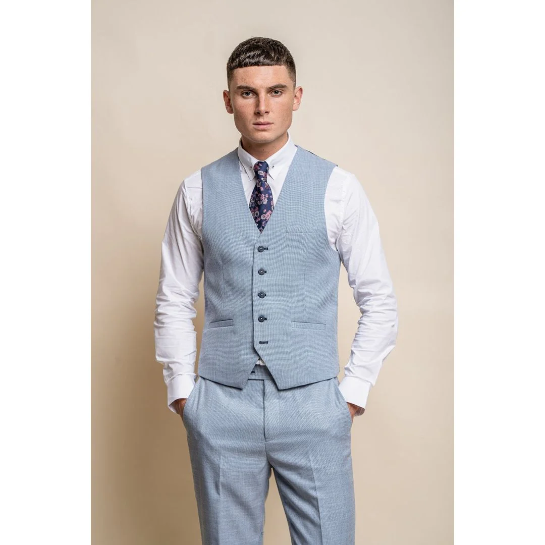 Miami - Men's Summer Light Blue Waistcoat