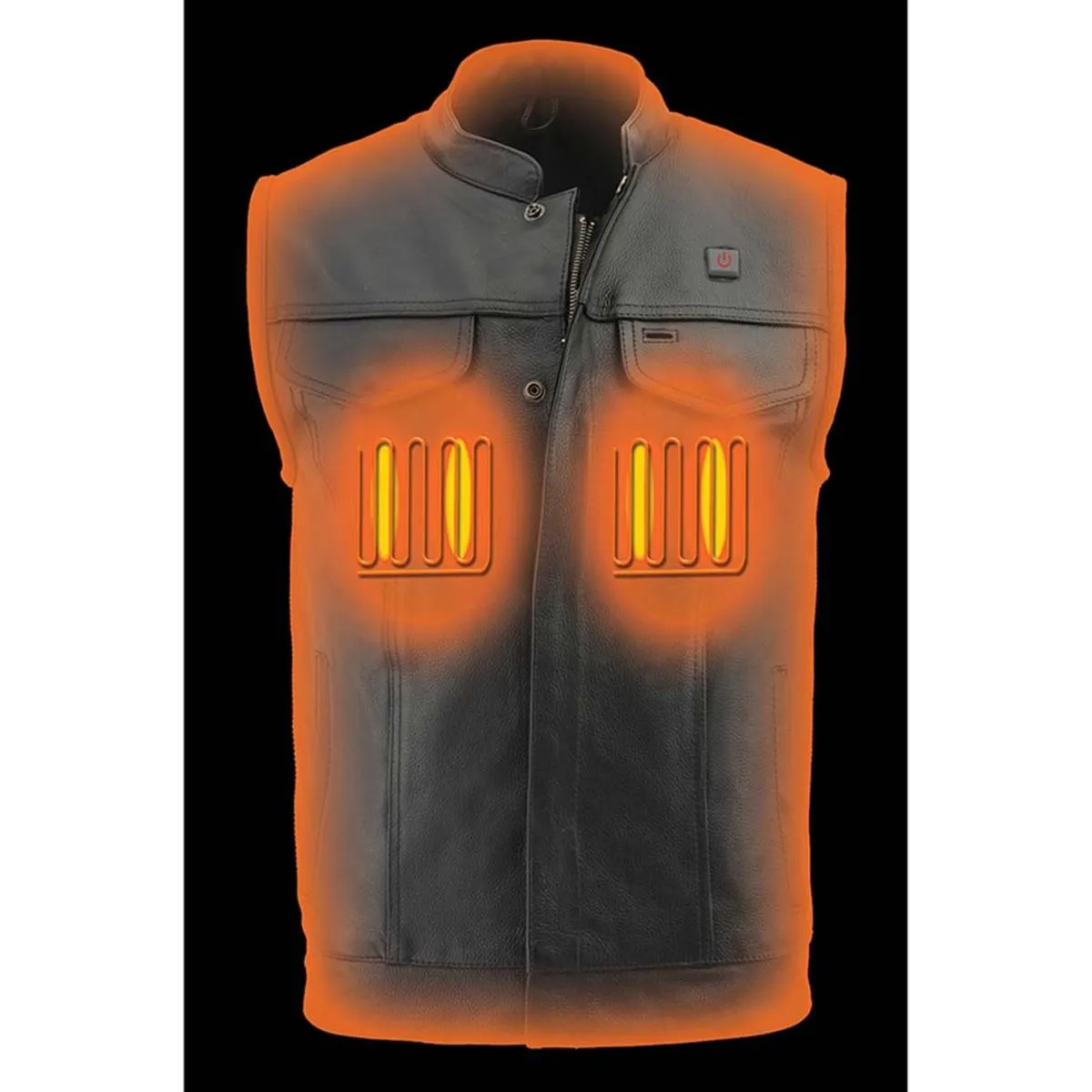 Milwaukee Leather 7.4V Men's Leather Club Style Vest with Heated and Cool Technology